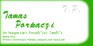 tamas porpaczi business card